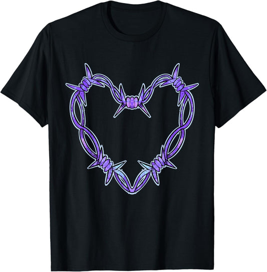 Barbed wire heart in purple T-Shirt - T-Shirt | Black