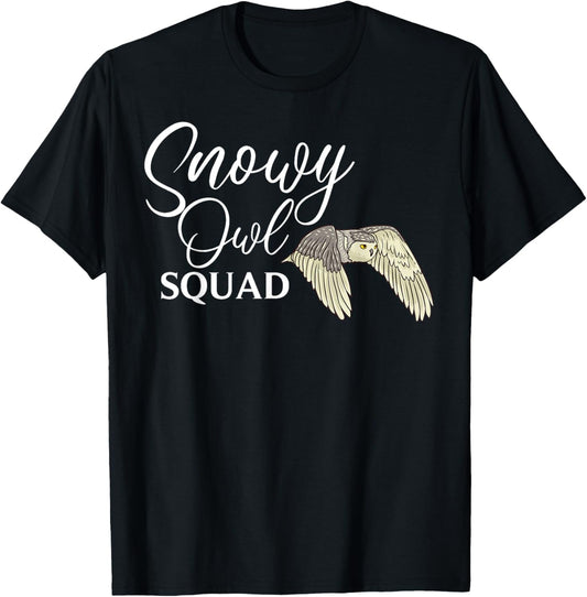 Snowy Owl Funny Birds Cute Animals T-Shirt - T-Shirt | Black