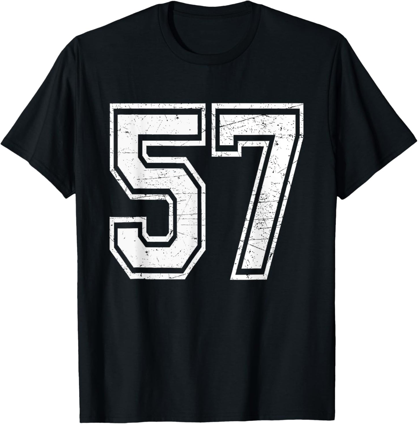 Number 57 Varsity Sports Team Jersey 57th Birthday T-Shirt - T-Shirt | Black