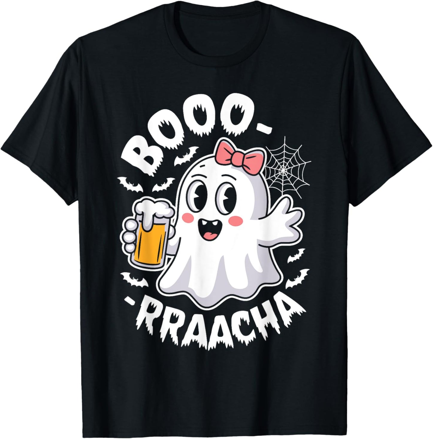 Boo-Racha Cute Ghost Beer Party Funny Halloween Costume T-Shirt - T-Shirt | Black