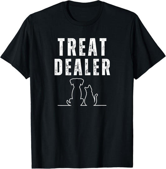 Funny Humor Dog Treat Dealer Dog Owner Dog Treats Dog Lover T-Shirt - T-Shirt | Black