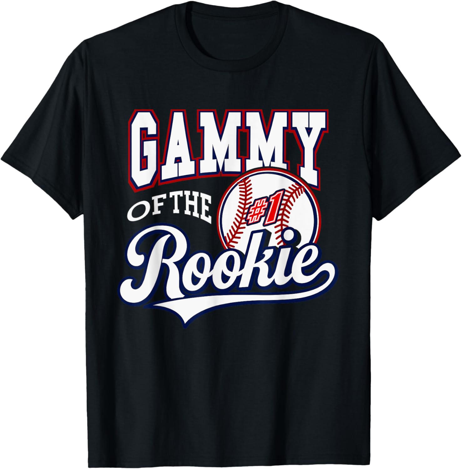 Retro Grandma Gammy Of The Number 1 Rookie Baseball T-Shirt - T-Shirt | Black