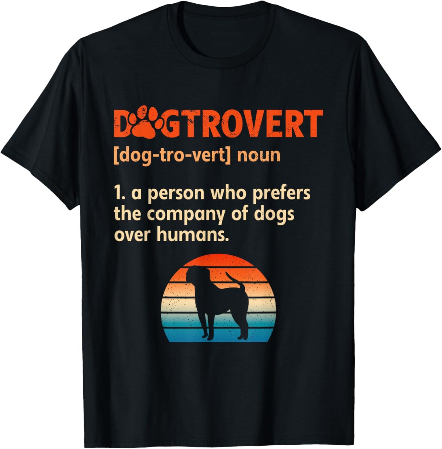 Dogtrovert Definition Dog Owner T-Shirt - T-Shirt | Black