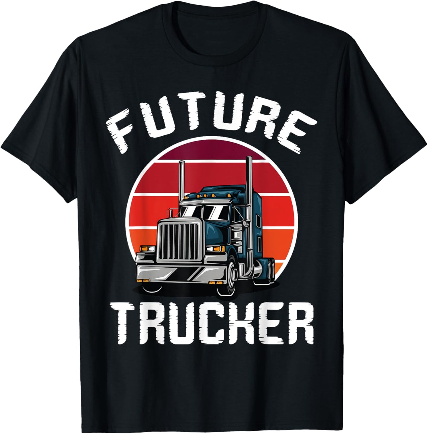 Future Trucker Truck Driver Semi Kids Son Daughter Clothing T-Shirt - T-Shirt | Black