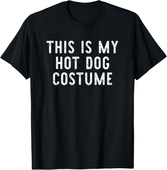 This Is My Hot Dog Costume Halloween Simple Kid Adult HotDog T-Shirt - T-Shirt | Black