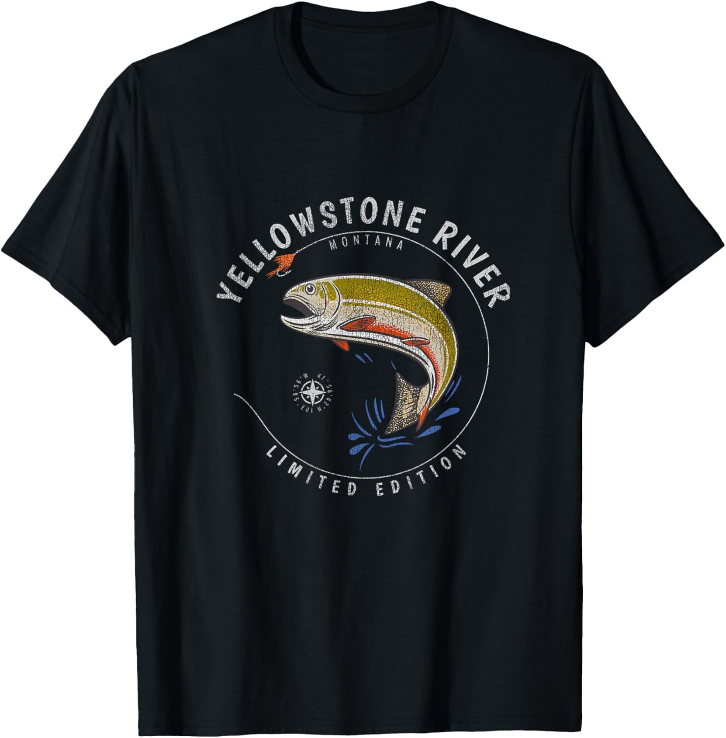Yellowstone River Trout Fishing Souvenir Yellowstone River T-Shirt - T-Shirt | Black