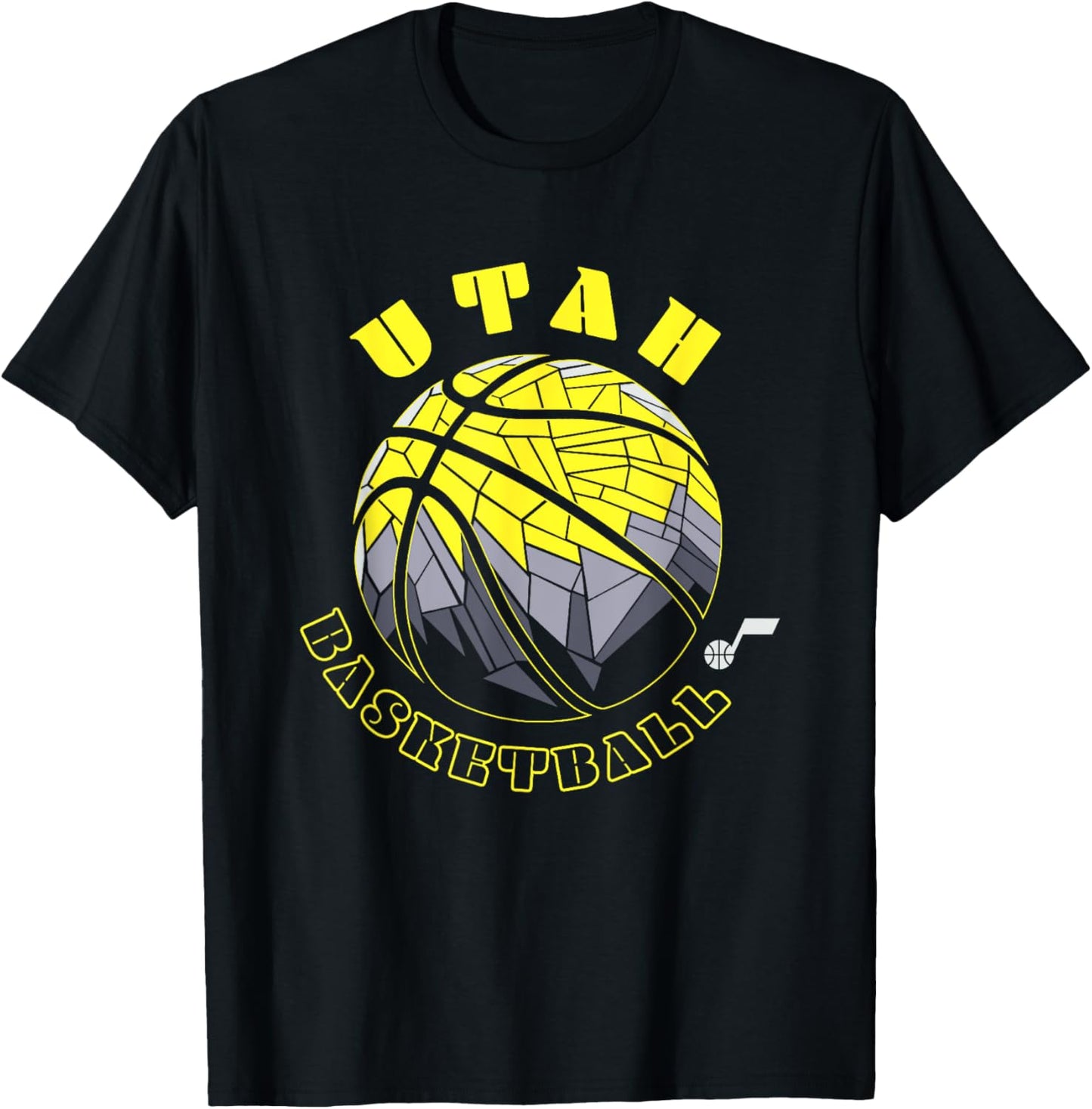 NBA Utah Jazz Neon Prism Basketball T-Shirt - T-Shirt | Black