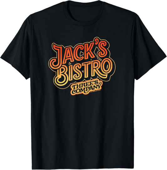 Jack's Bistro Retro Three's Company Jack Tripper Vintage T-Shirt - T-Shirt | Black
