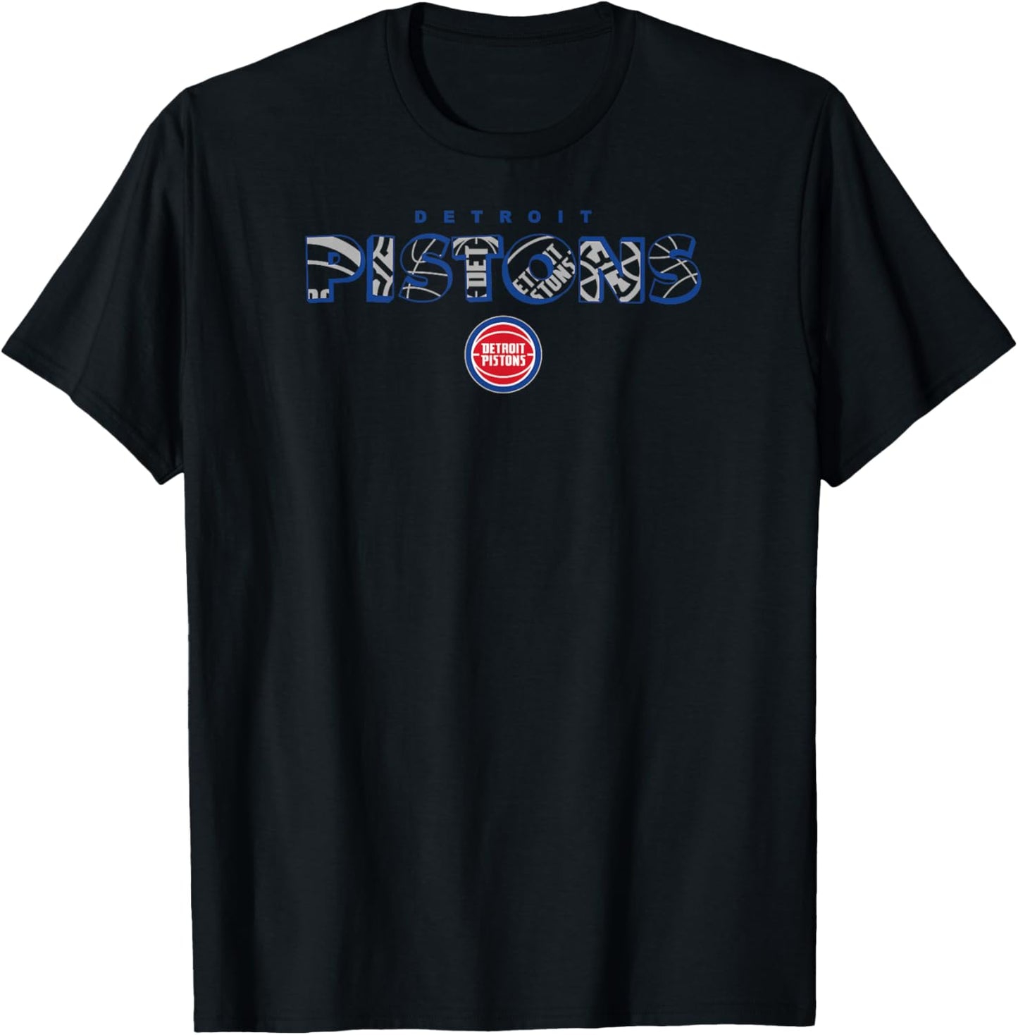 NBA - Detroit Pistons Logo Knockout White T-Shirt - T-Shirt | Black
