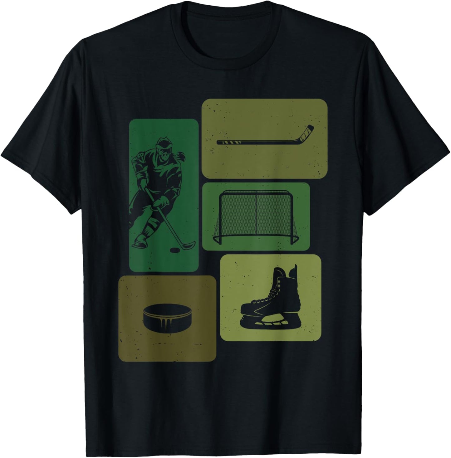 Funny Ice Hockey Puck Stick Winter Game Ice Hockey Player T-Shirt - T-Shirt | Black