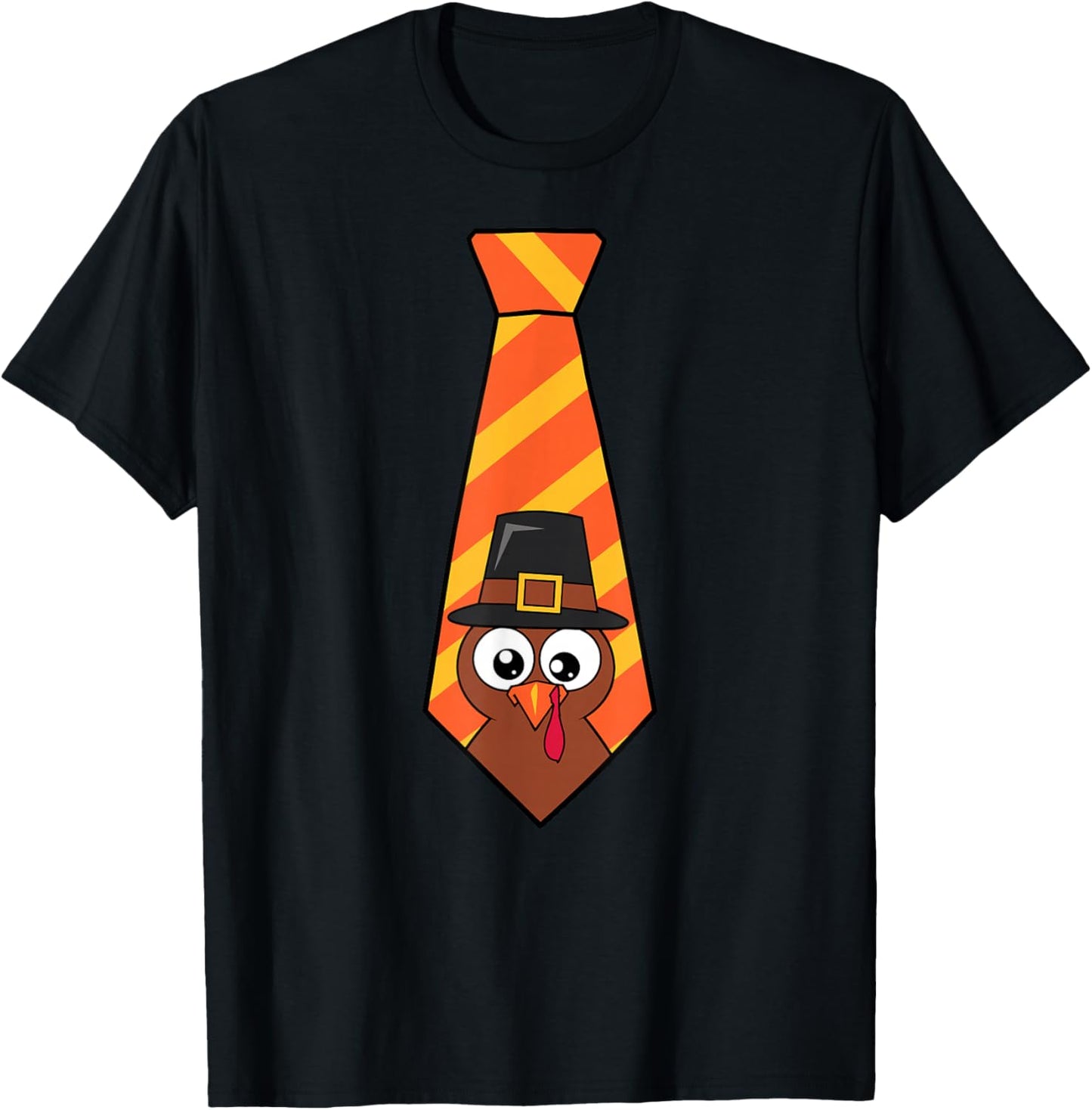 Funny thanksgiving tie with turkey for family dinner T-Shirt - T-Shirt | Black