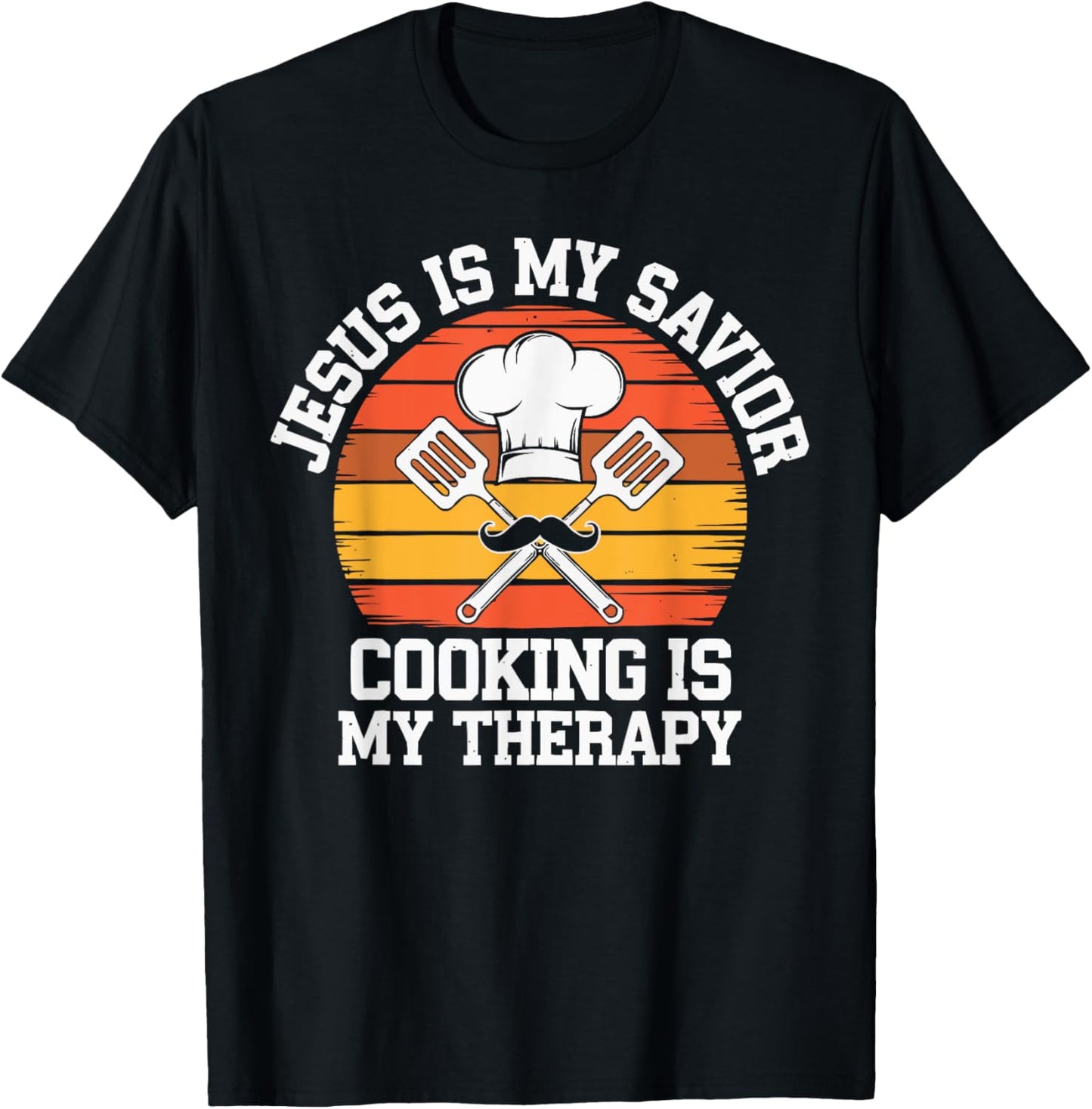 Cooking Jesus Christ Religion Christian Chef Christianity T-Shirt - T-Shirt | Black