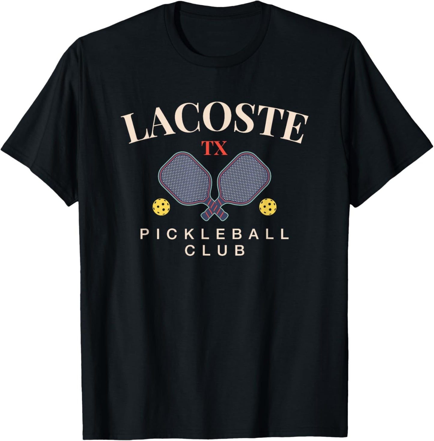 Lacoste, TX Pickleball Club for Paddle Lovers T-Shirt - T-Shirt | Black