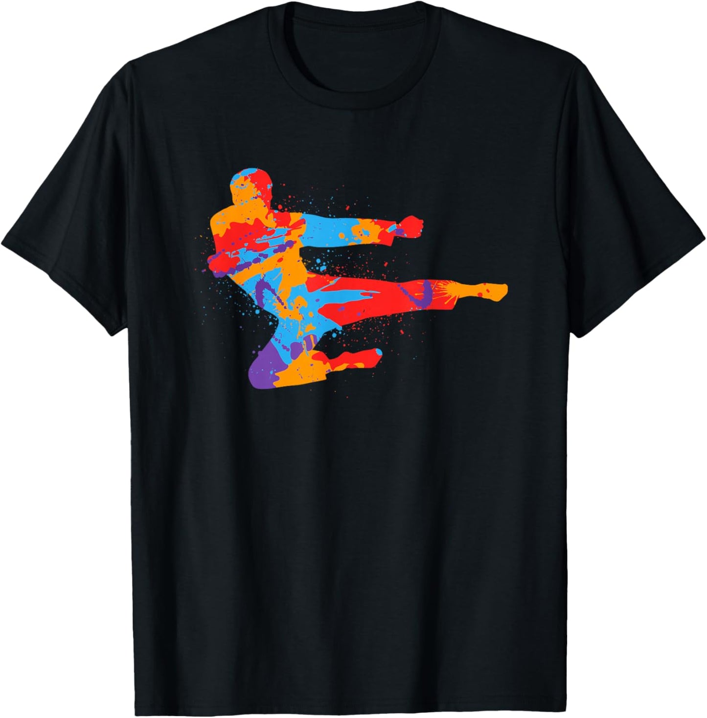 Taekwondo Colorful Martial Arts Men Kids Boys Karate T-Shirt - T-Shirt | Black
