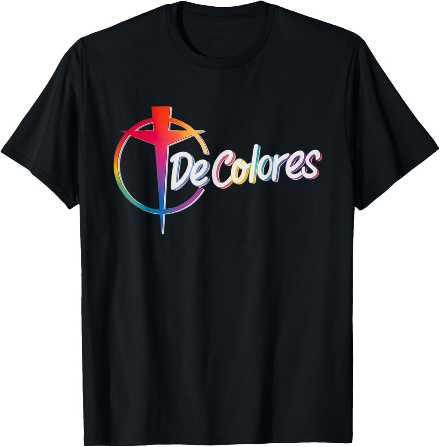 DeColores Cursillo Rainbow Rooster Catholic T-Shirt - T-Shirt | Black