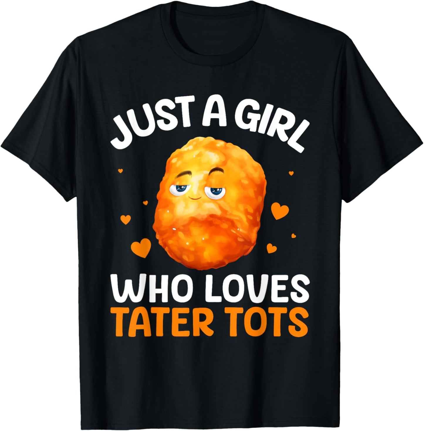 Tater Tot Design Girls Kids Potato Tater Tot Lover T-Shirt - T-Shirt | Black