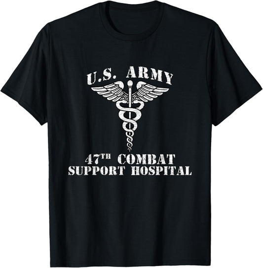 47th Combat Support Hospital Veterans Day Vintage Gifts T-Shirt - T-Shirt | Black