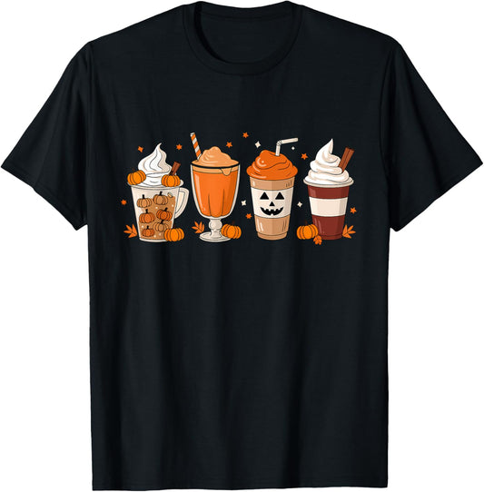 Pumpkin Spice Latte Fall Coffee Pumpkin Spice Thanksgiving T-Shirt - T-Shirt | Black