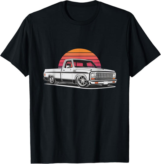Vintage 73-87 Mini C10 Truck Slammed Graphic Dad Gag Father T-Shirt - T-Shirt | Black