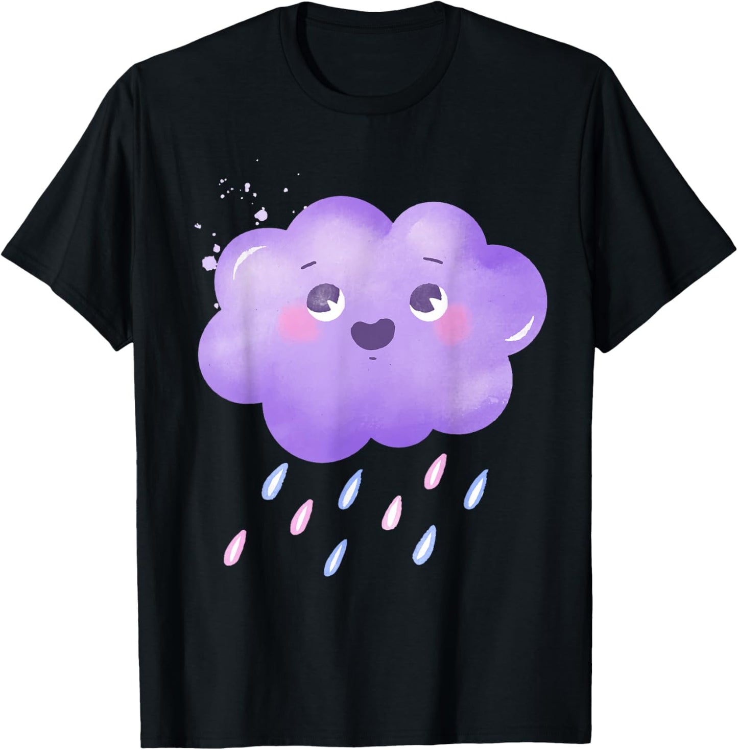 Funny Purple Clouds Rain Drop Boy Girl Kids T-Shirt - T-Shirt | Black