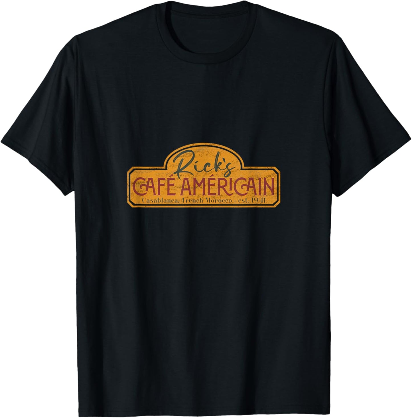 The fictional bar "Rick's Café Américain" in Casablanca T-Shirt - T-Shirt | Black
