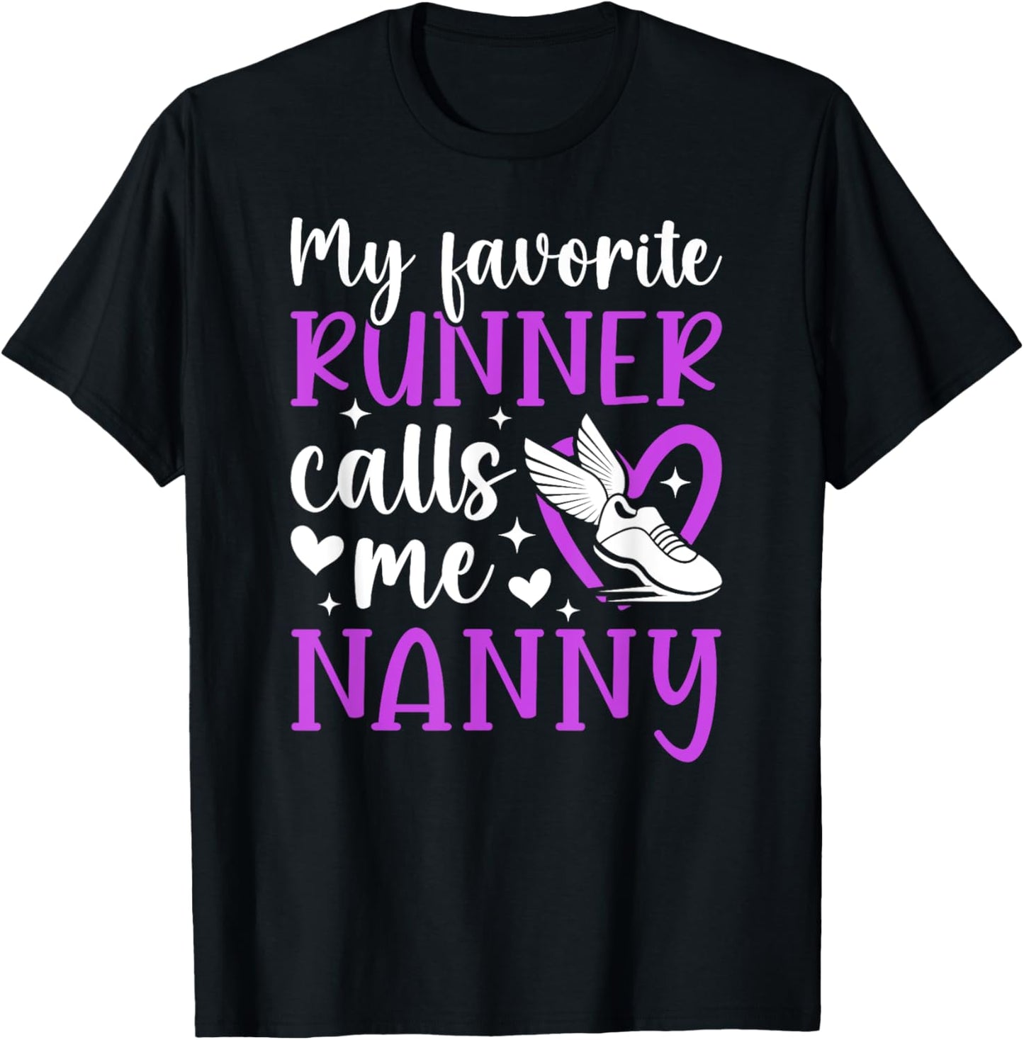 Proud Cross Country Nanny Of A Cross Country Runner Nanny T-Shirt - T-Shirt | Black
