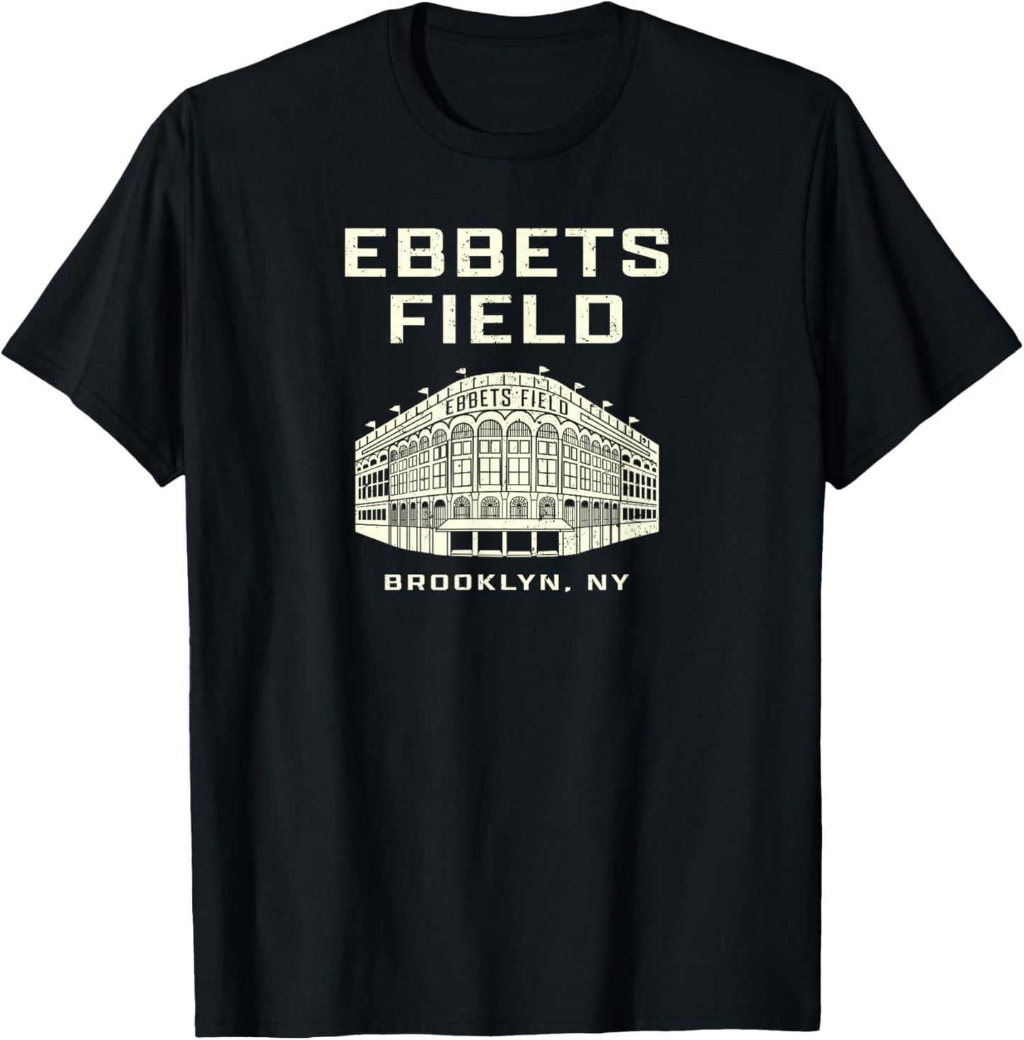 Ebbets Field Brooklyn NY Baseball Old School Vintage Stadium T-Shirt - T-Shirt | Black