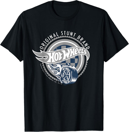 Hot Wheels Original Stunt Brand Grey Logo T-Shirt - T-Shirt | Black