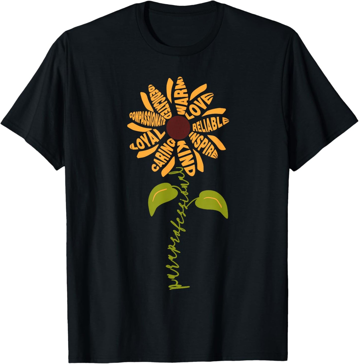 Paraprofessional para Sunflower Teacher Back to School T-Shirt - T-Shirt | Black