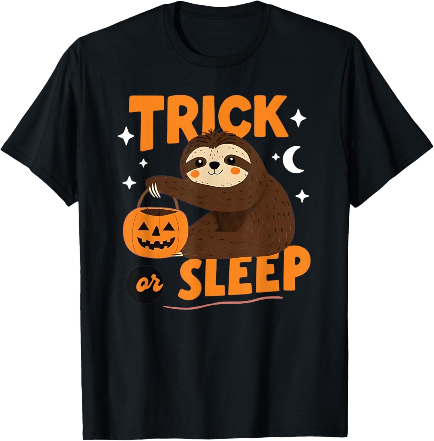 Trick or Sleep Halloween Sloth T-Shirt - T-Shirt | Black