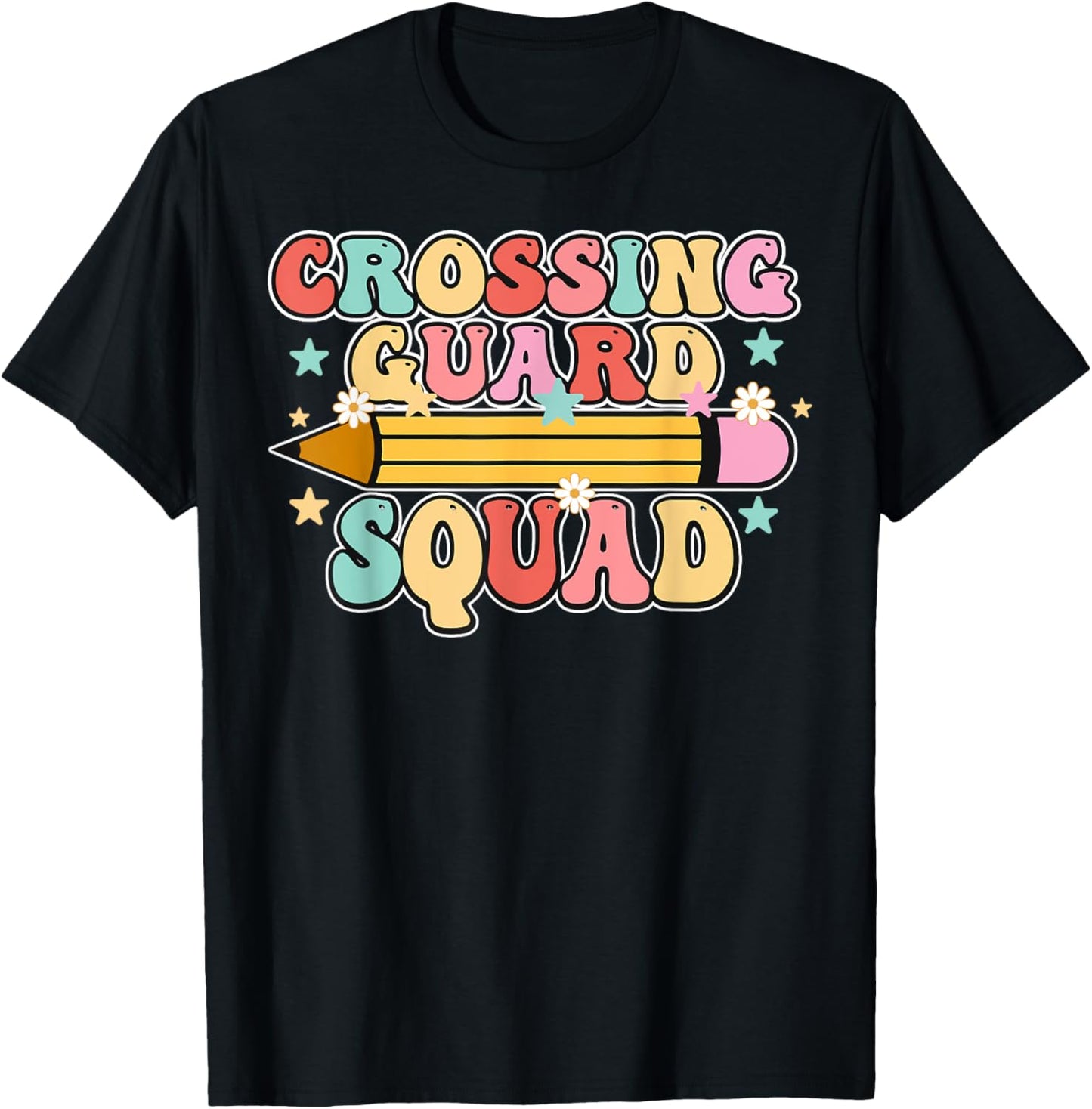 School Crossing Guard Retro Back to School Cool Appreciation T-Shirt - T-Shirt | Black