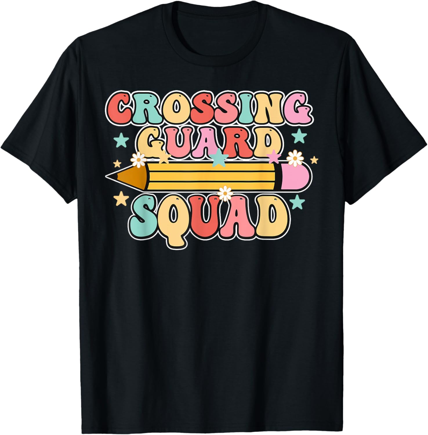School Crossing Guard Retro Back to School Cool Appreciation T-Shirt - T-Shirt | Black