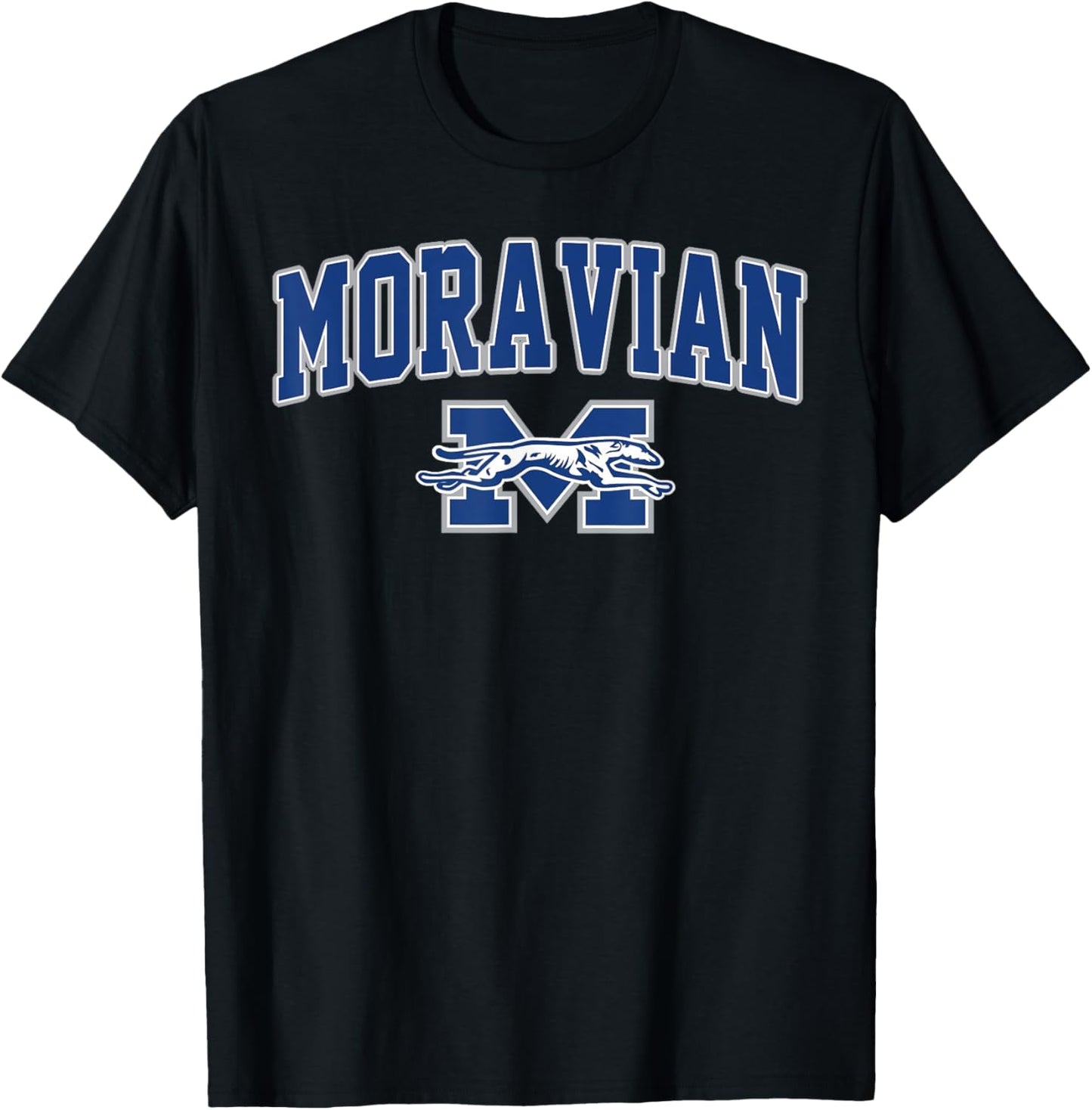 Moravian University Arch Vintage Sports Design Men Women T-Shirt - T-Shirt | Black