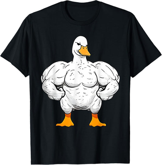 Strong Duck Gym Outfits Gym Lover Quackin Duck Weightlifting T-Shirt - T-Shirt | Black