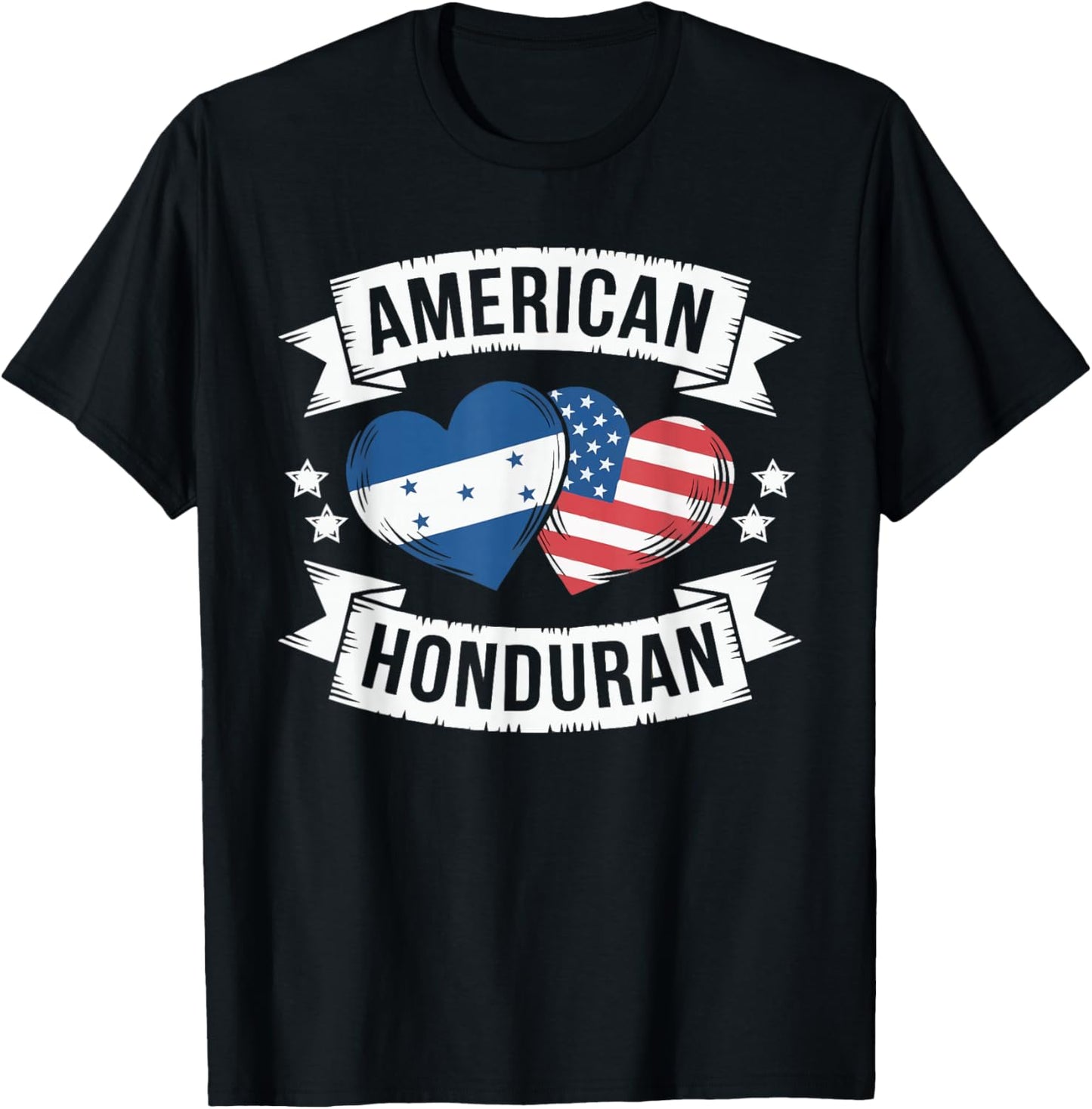 Half American Half Honduran USA Flag Honduras America T-Shirt - T-Shirt | Black
