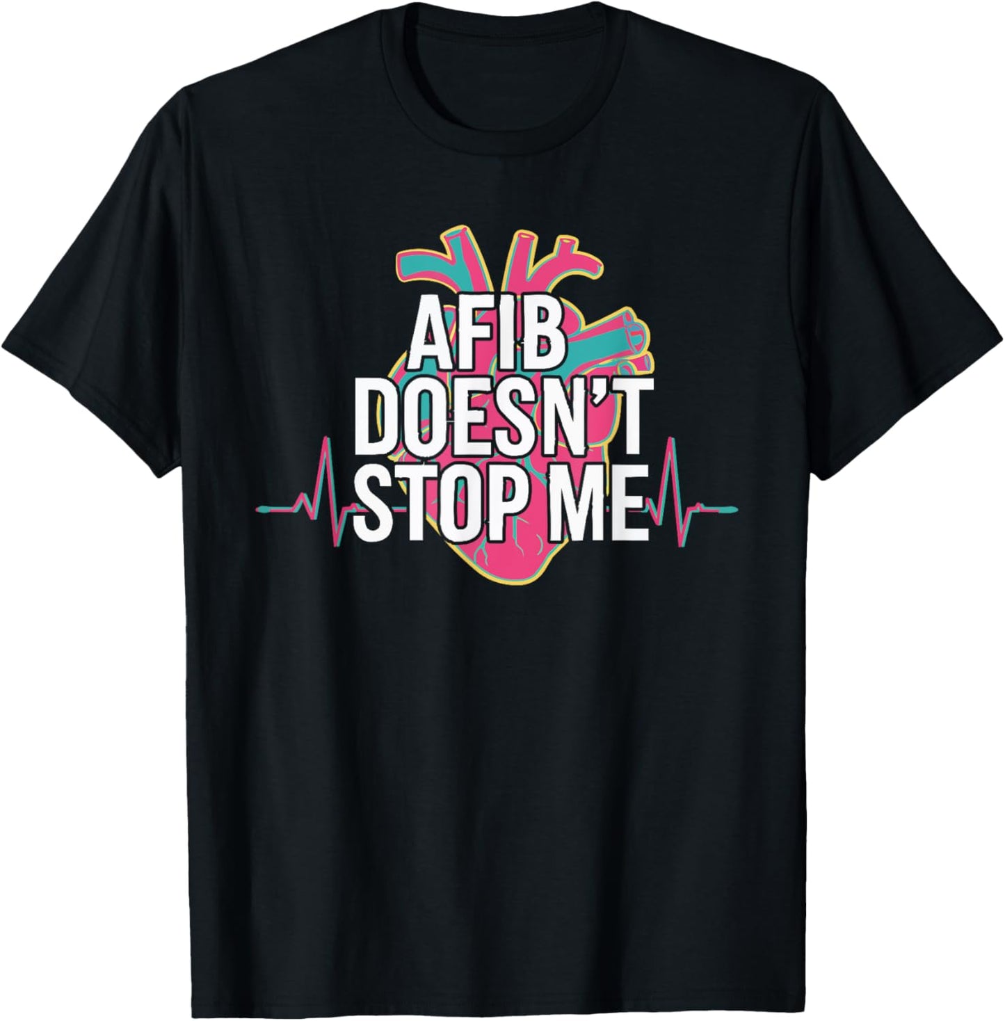 Atrial Fibrillation Medical Heart Disease Arrhythmia T-Shirt - T-Shirt | Black