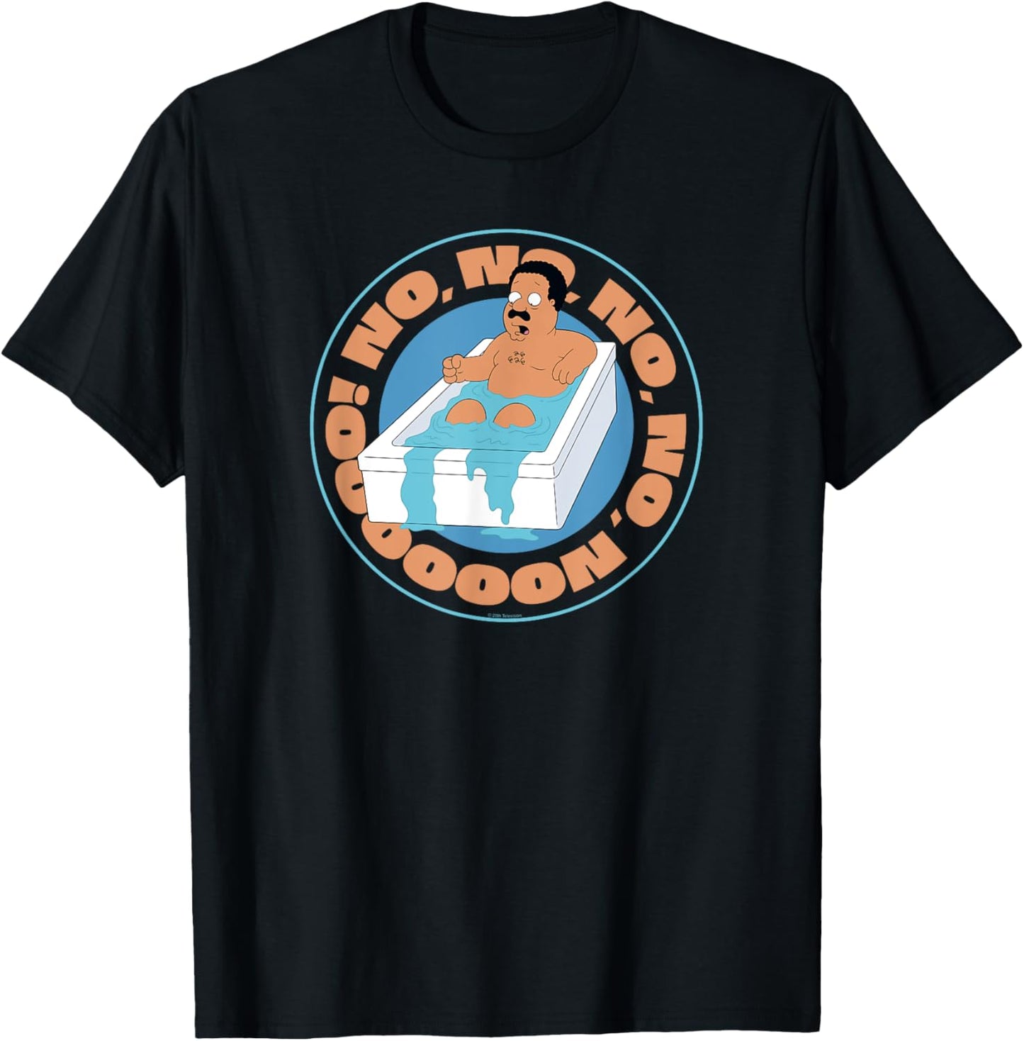 Family Guy Cleveland Brown Bathtub Funny Cartoon T-Shirt - T-Shirt | Black