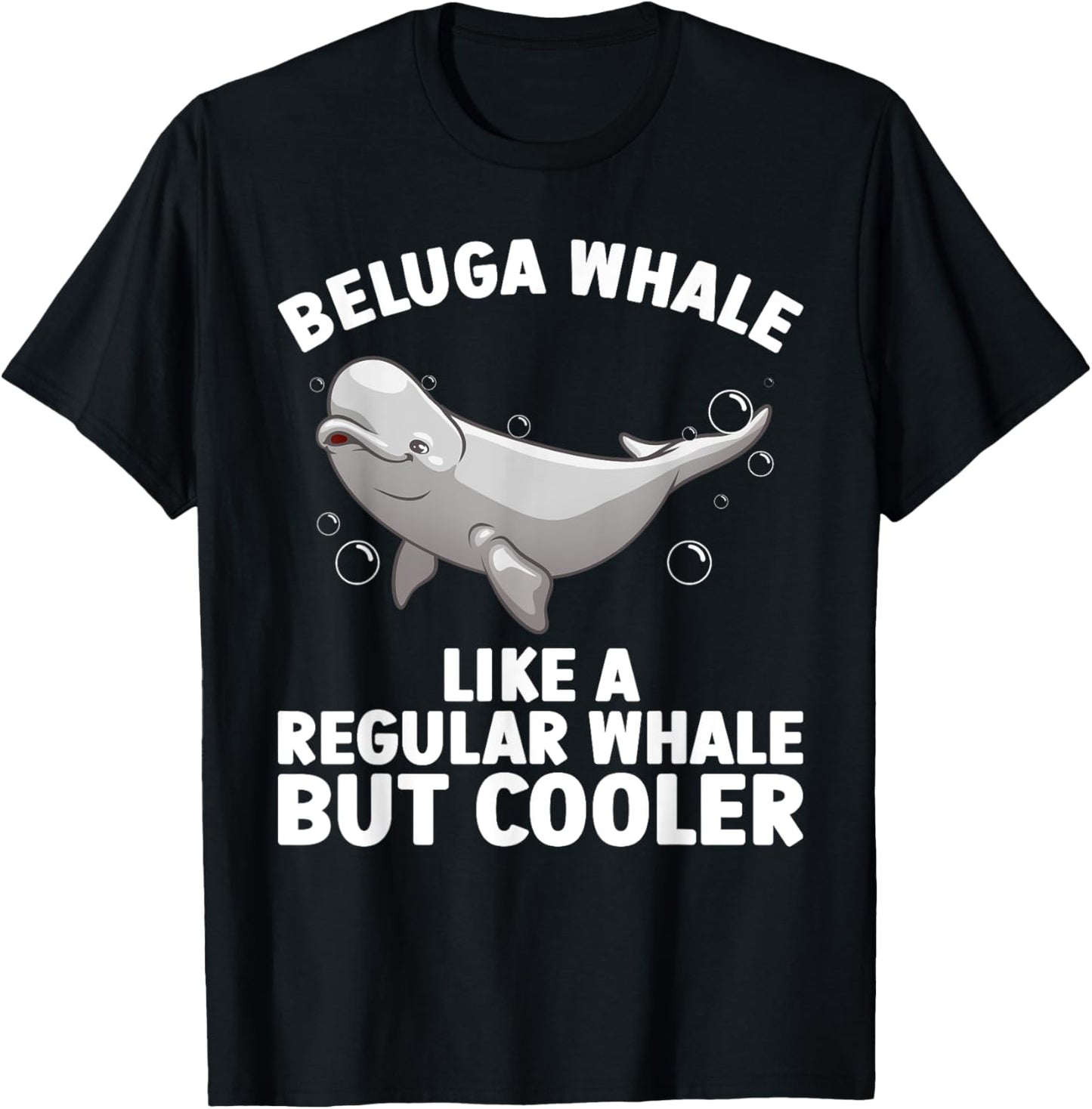 Funny Beluga Whale Art Women Kid Toddler Whale Lover T-Shirt - T-Shirt | Black