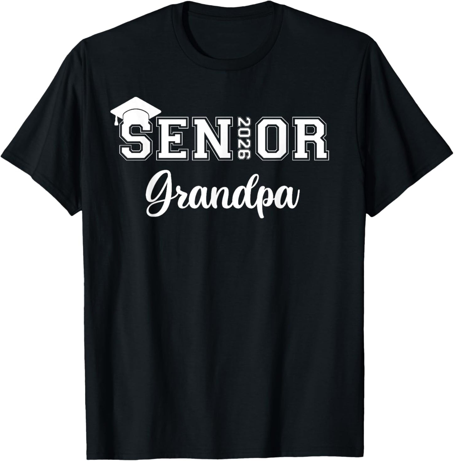 Senior 2026 Grandpa Class Of 2026 Grandpa Graduate T-Shirt - T-Shirt | Black