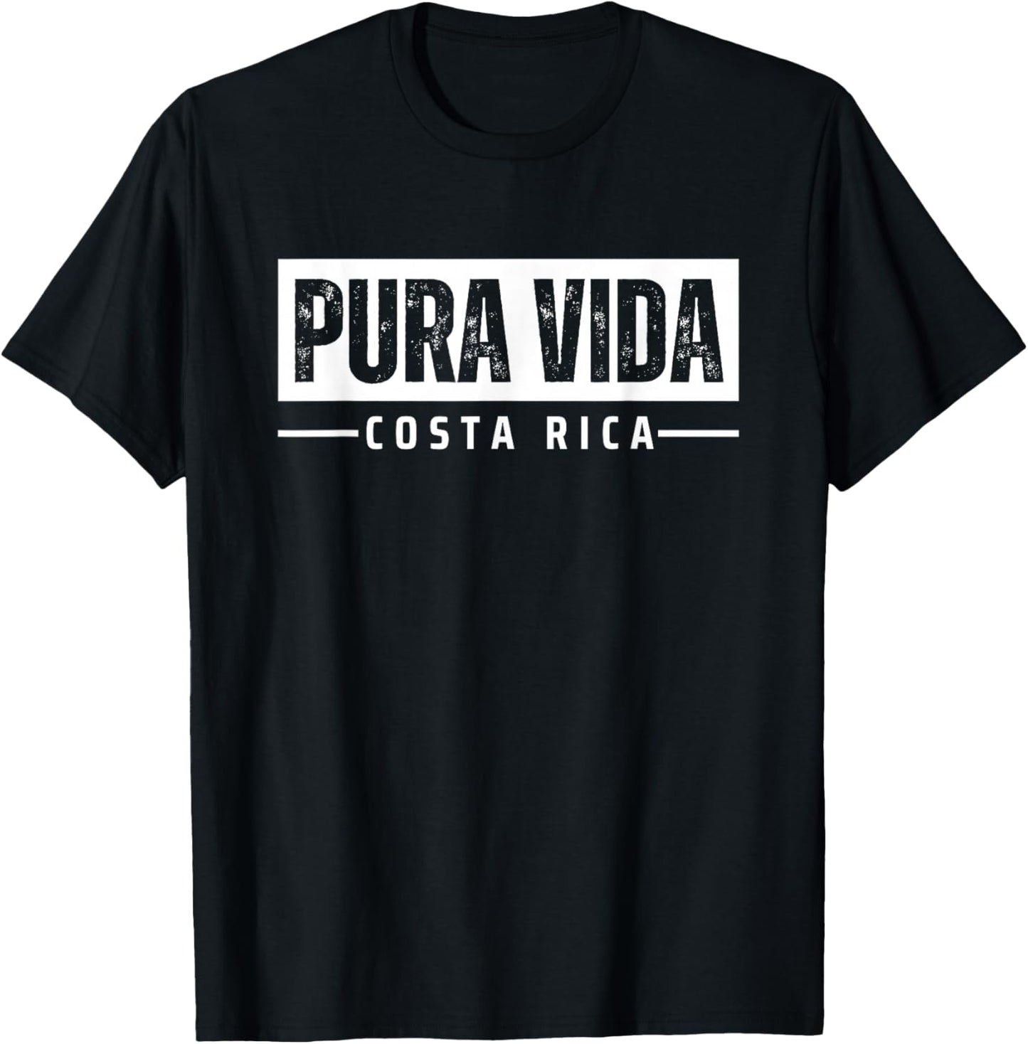 Pura Vida Costa Rica Vintage Retro Souvenirs T-Shirt - T-Shirt | Black