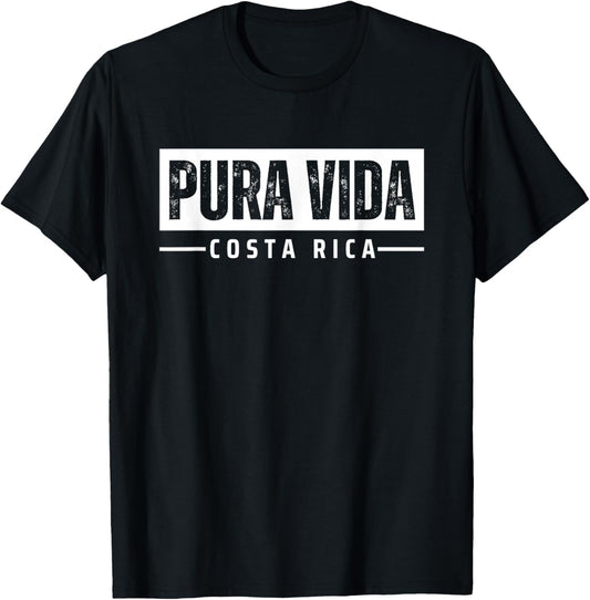 Pura Vida Costa Rica Vintage Retro Souvenirs T-Shirt - T-Shirt | Black