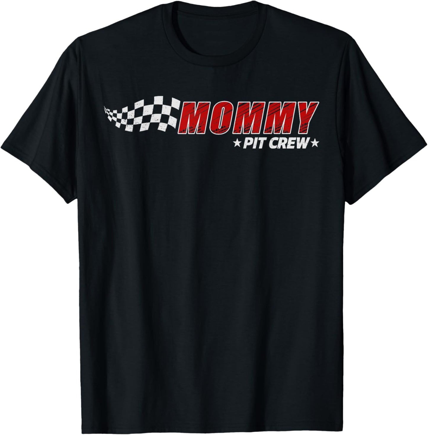 Mommy Pit Crew Race Car Birthday Family Matching Pit Crew T-Shirt - T-Shirt | Black