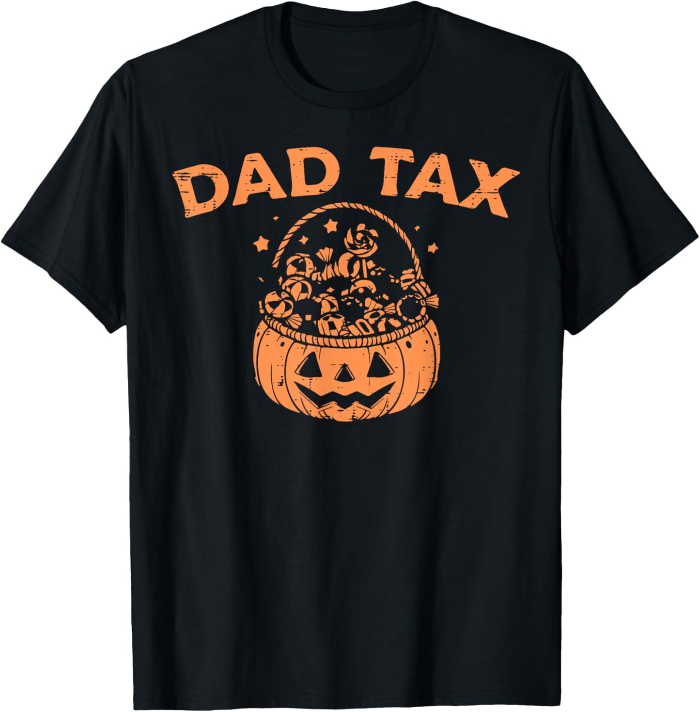 Dad Tax Funny Pumpkin Candy Halloween Father Men T-Shirt - T-Shirt | Black