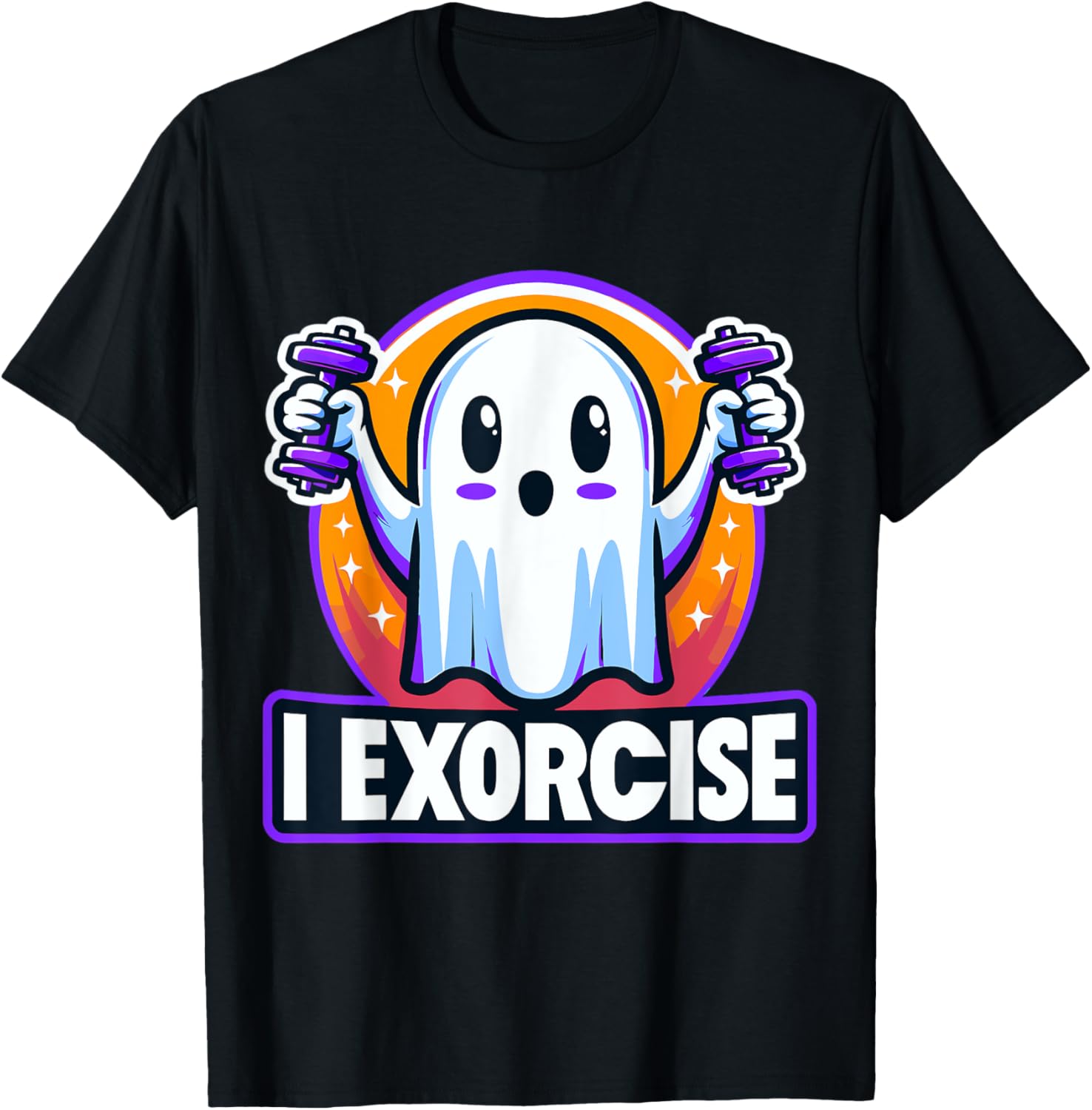 Halloween Gym Fitness Ghost I Exorcise T-Shirt - T-Shirt | Black