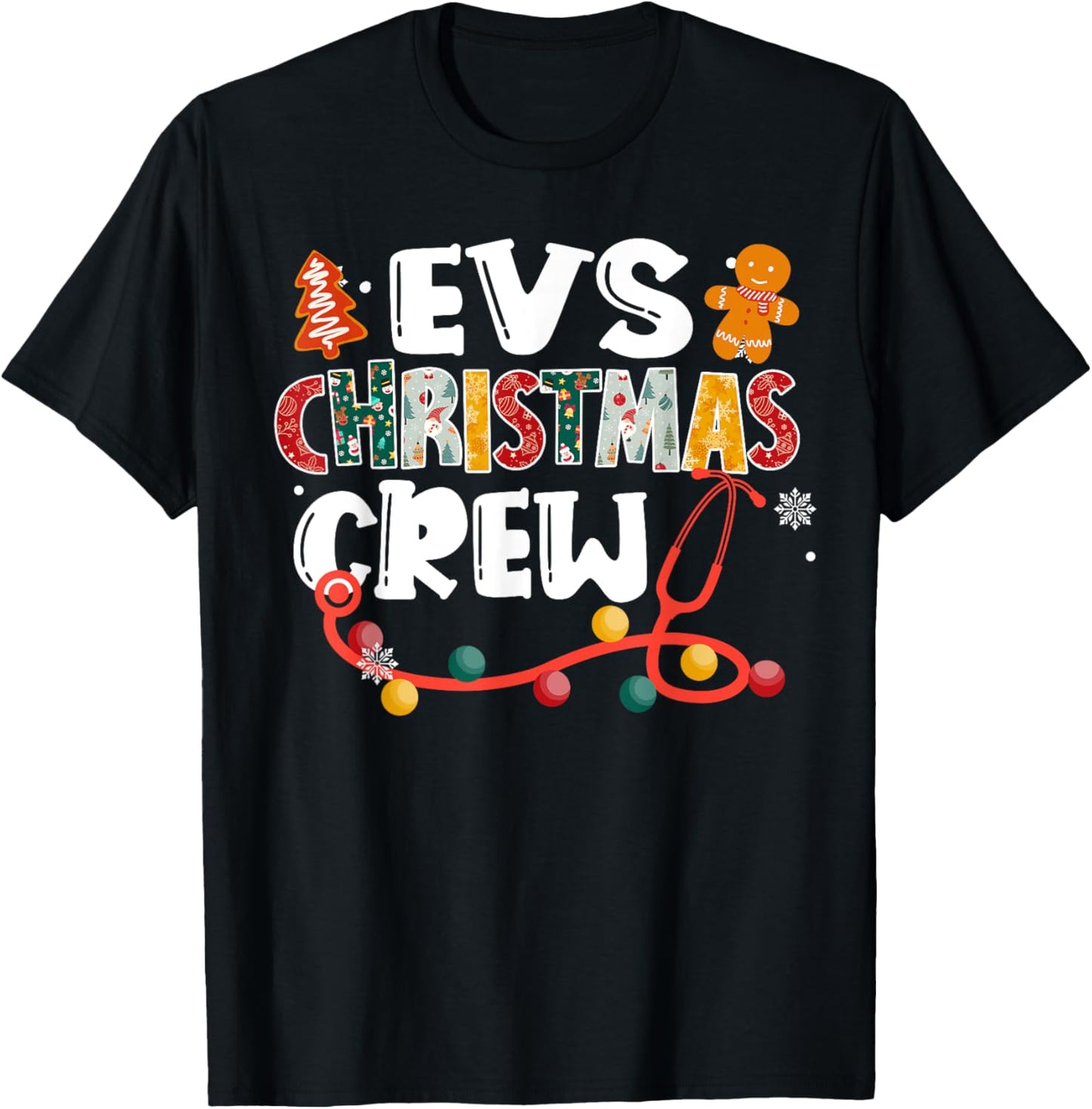 EVS Christmas Crew Emergency Room Nurse ER Techs CNA RN Gift T-Shirt - T-Shirt | Black