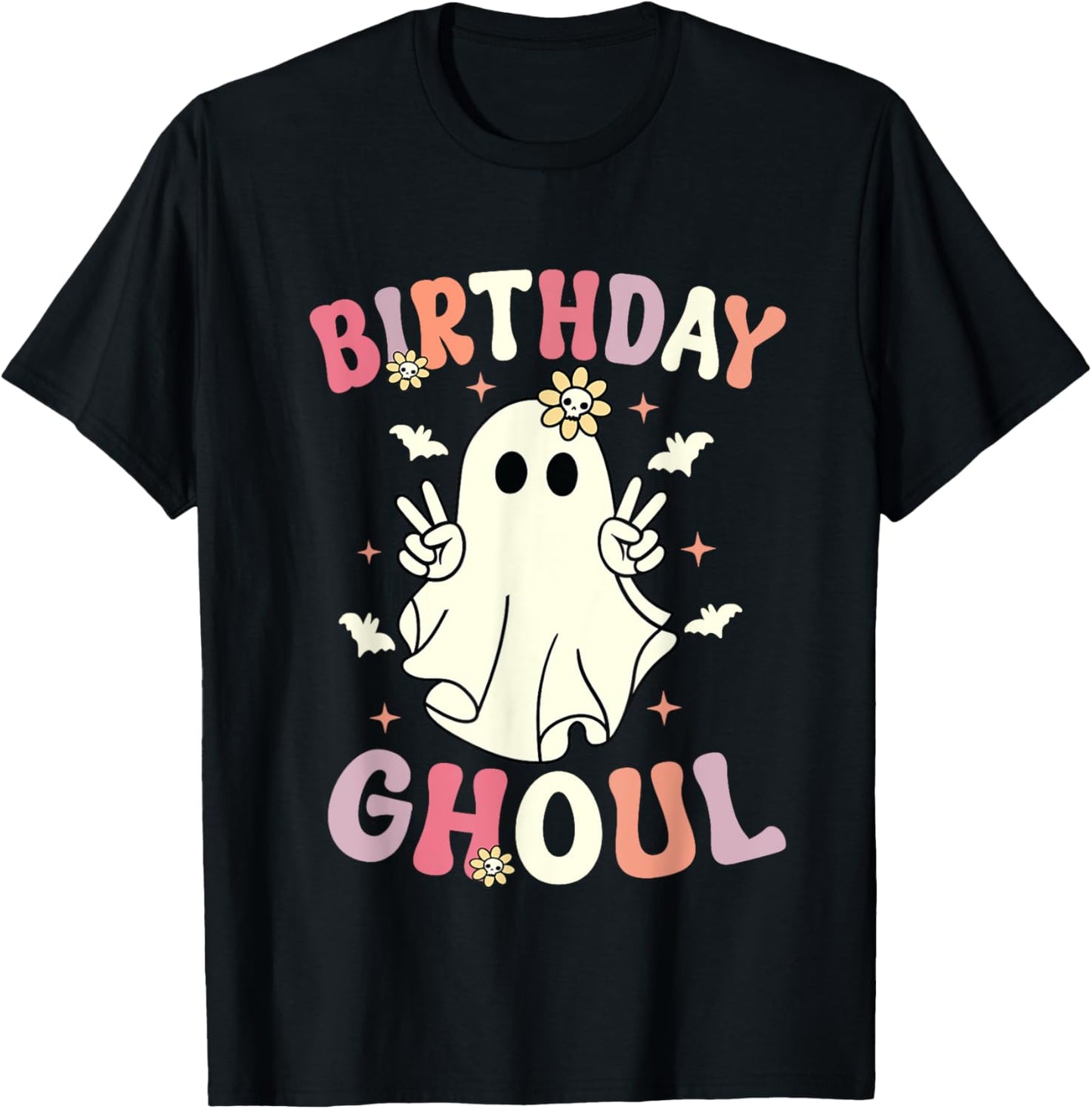 Halloween Birthday Ghoul Cute Ghost Halloween Spooky T-Shirt - T-Shirt | Black