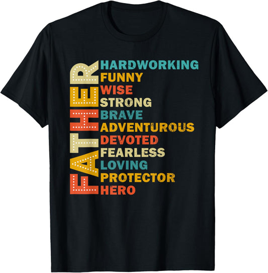 Father Hard Working Funny Father's Day T-Shirt - T-Shirt | Black