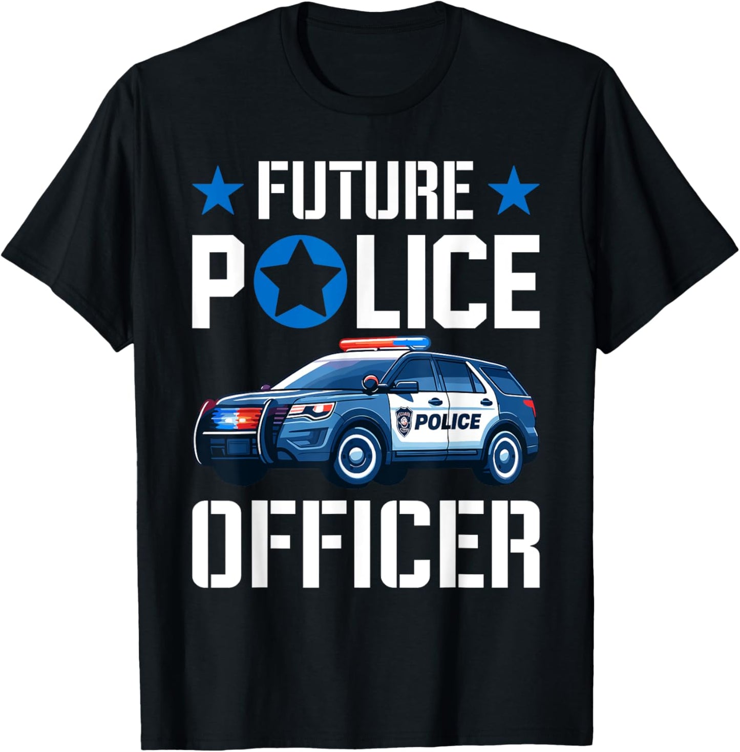 Future Police Officer Cop Boys Kids Toddler Birthday boy T-Shirt - T-Shirt | Black