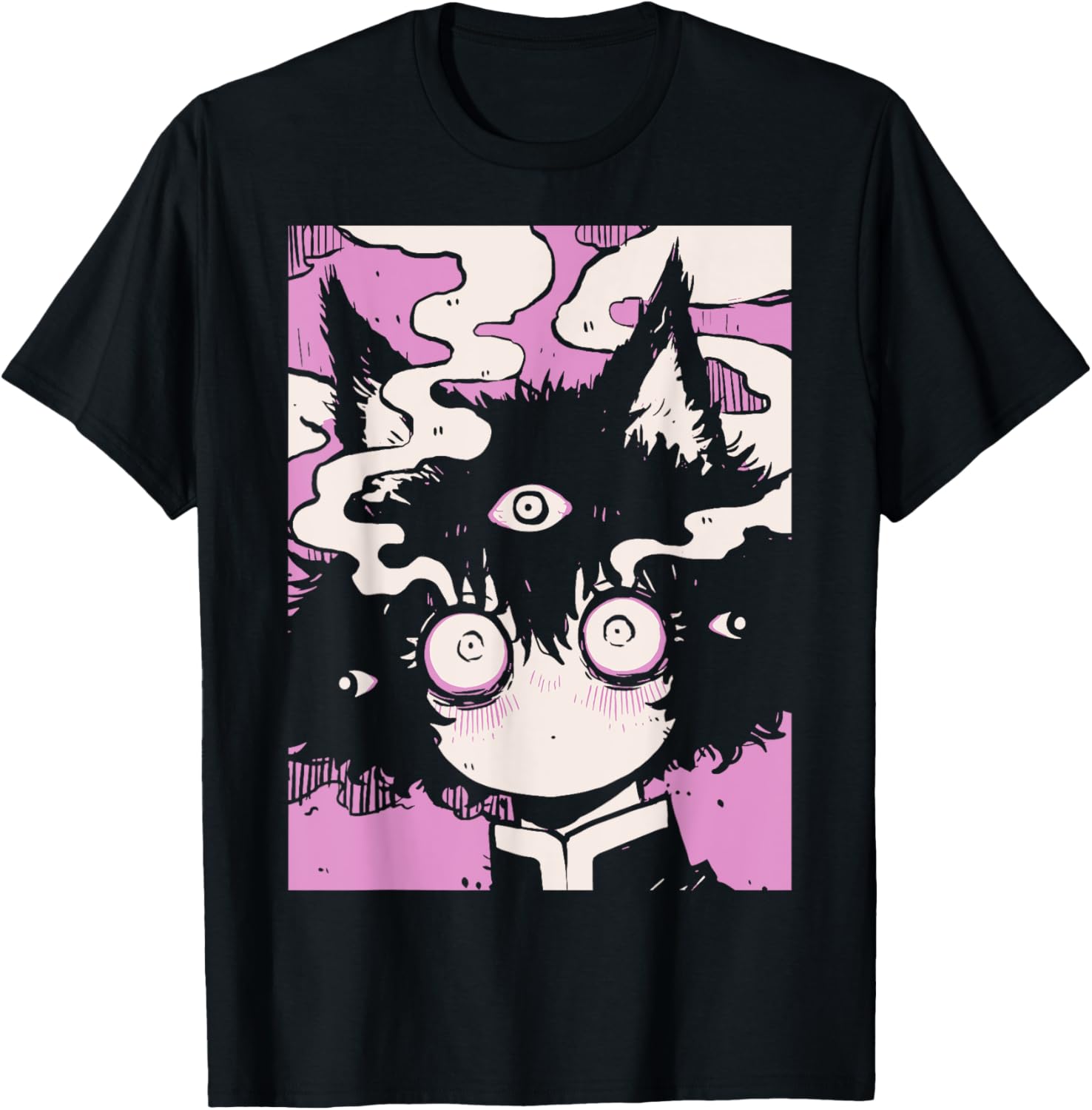 Horror Anime Manga Neko | Japan Japanese Creepy Kawaii Goth T-Shirt - T-Shirt | Black