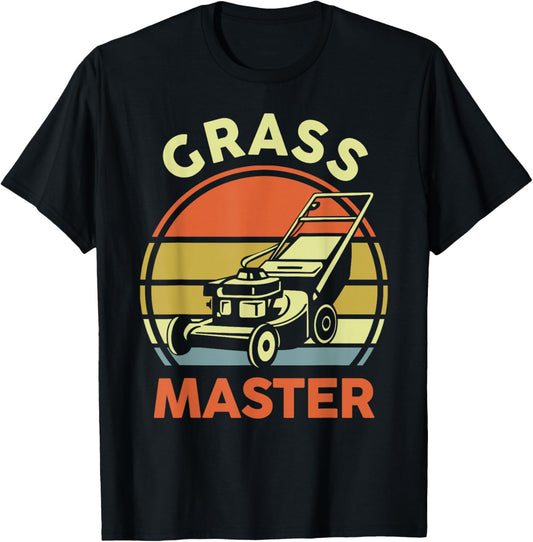 Gift Grass Master Lawn Mowing Funny Gardening Dad T-Shirt - T-Shirt | Black